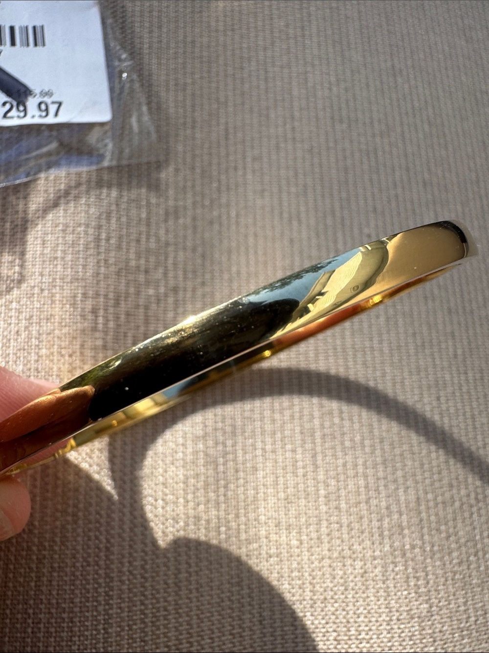 Gold-tone Hinged Bangle Bracelet - Picture 4 of 4